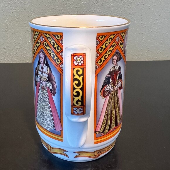 Vintage JAMES SADLER King Henry VIII And His Six Wives Fine Bone China Cup Mug - Picture 11 of 14